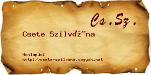 Csete Szilvána névjegykártya